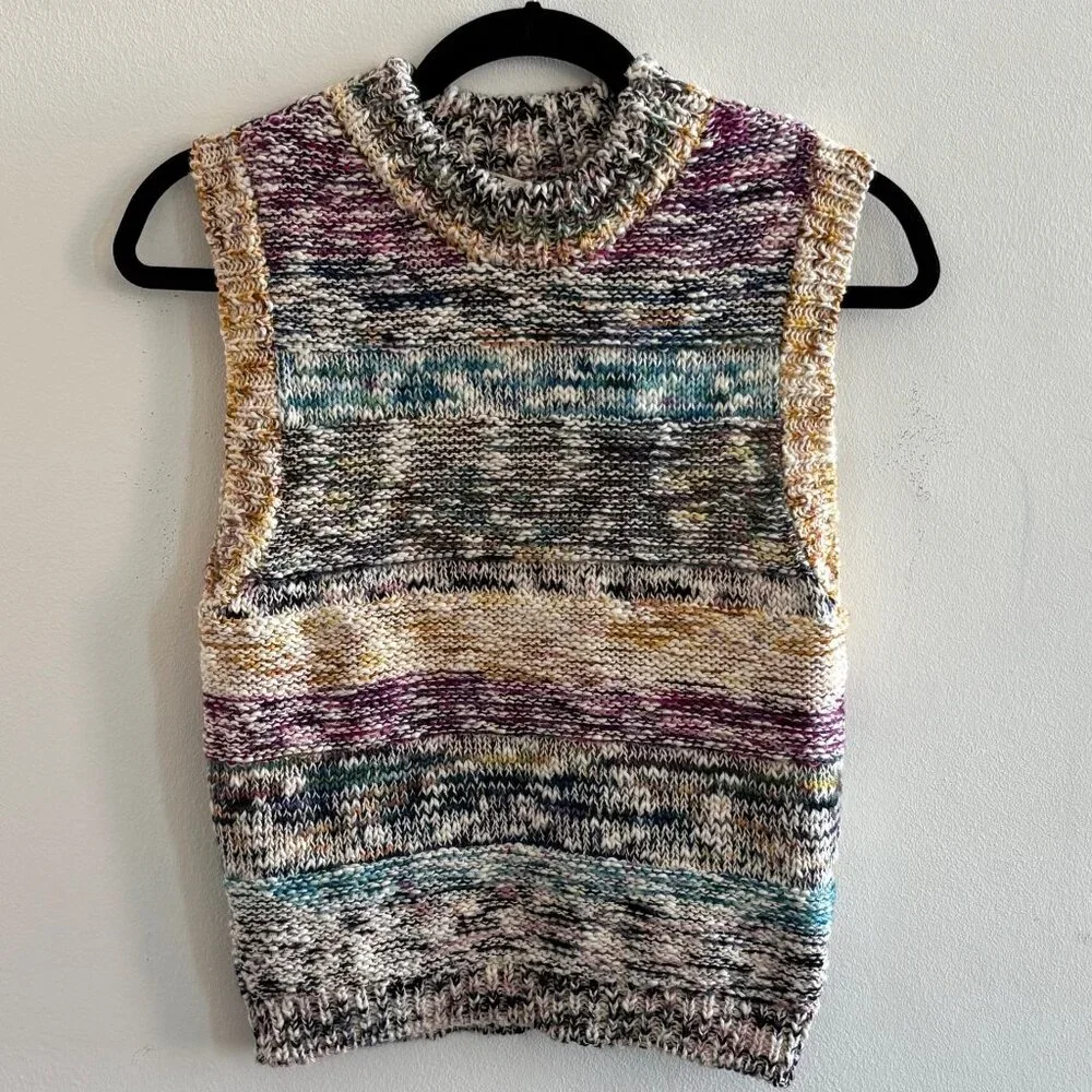 NWT Ulla Johnson Zenna Sleeveless Knit Sweater Multicolor Handcrafted Size M/L - Picture 3 of 10